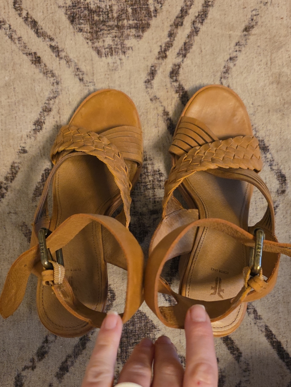 Frye Leather Ankle-Strap Sandals Size 7